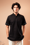 The classic black shirt kurta.