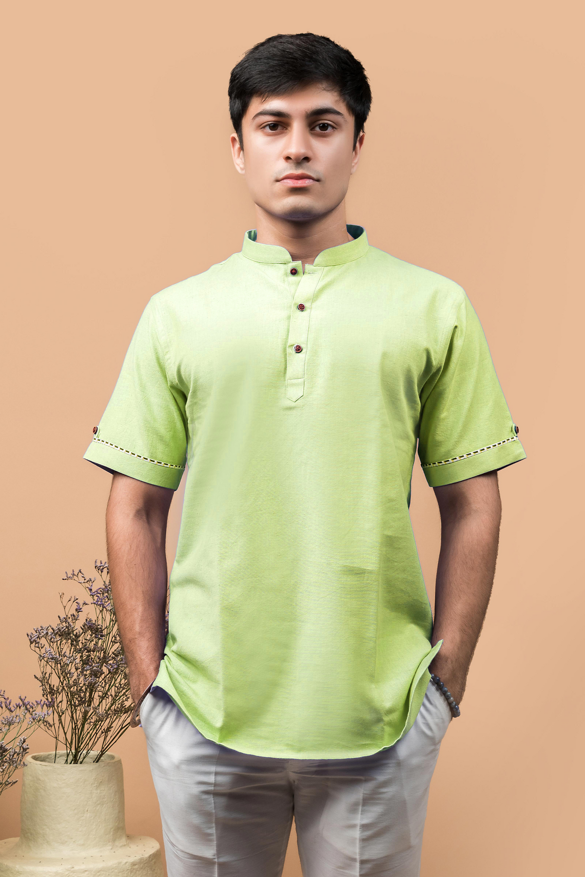 The mint green shirt kurta.