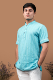 The light blue shirt kurta.