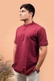 The deep red shirt kurta