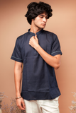 The navy blue shirt kurta.